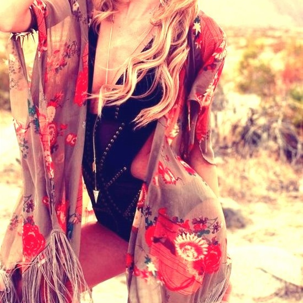 Urban Outfitters Fringe Kimono / Beach Coverup
